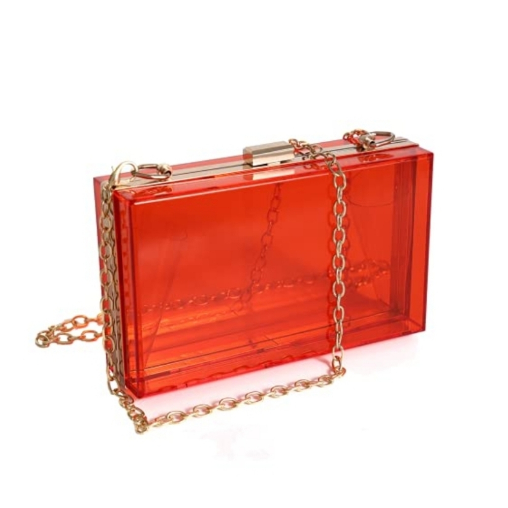 ⭐ Women Clear Purse Acrylic Clear Clutch Bag, Shoulder Handbag